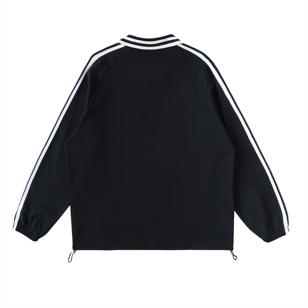 Anguilla Boy Contrast Striped Lapel Collar Sweatshirt