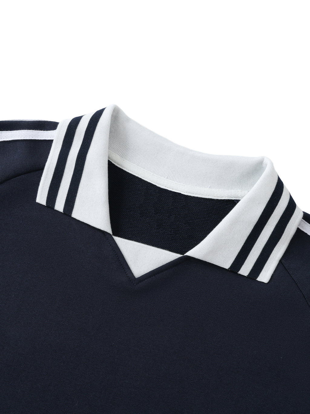 Anguilla Boy Contrast Striped Lapel Collar Sweatshirt